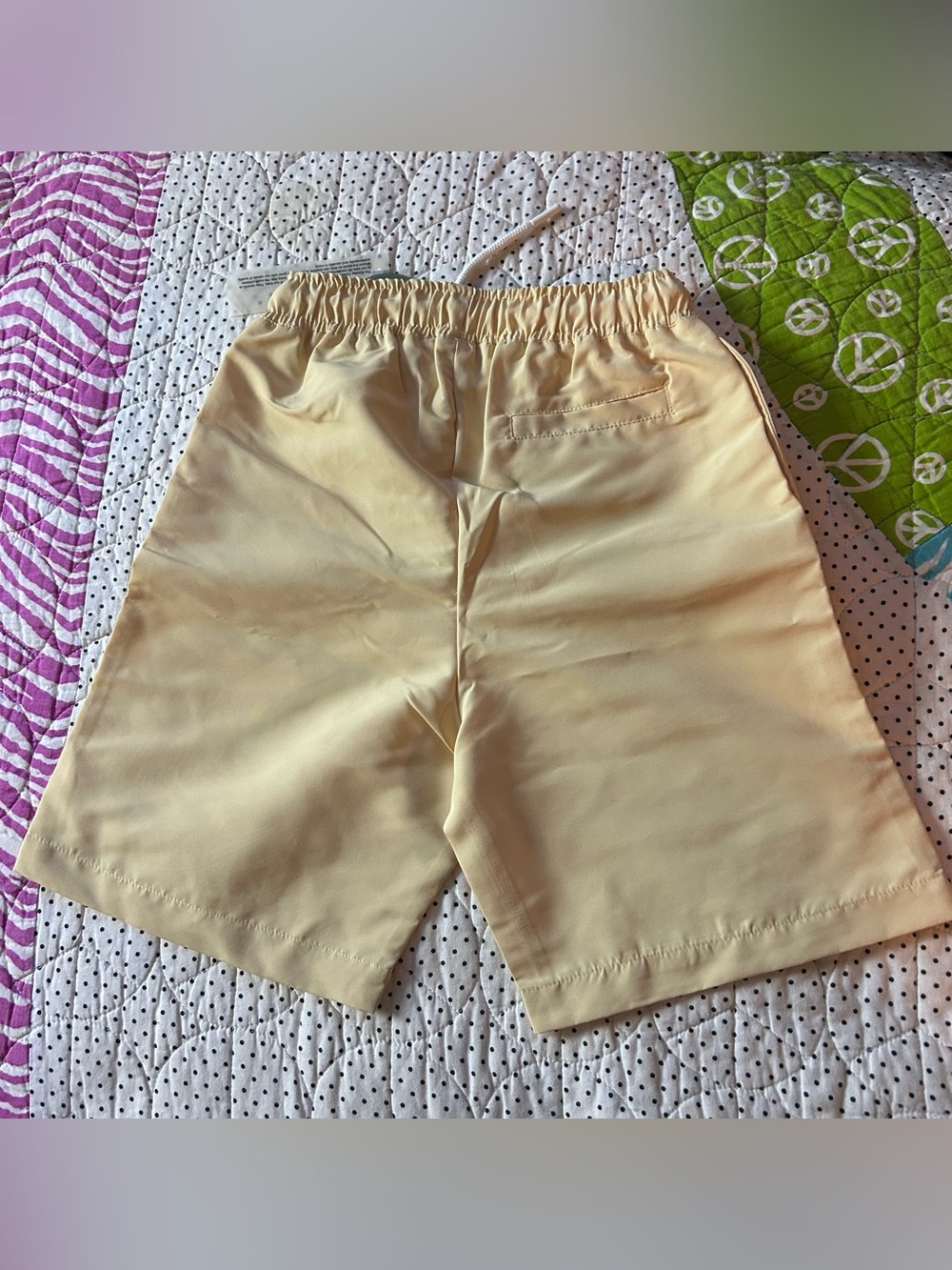 Kid’s Drawstring Swim Shorts in Pale Yellow - Picture 3 of 10